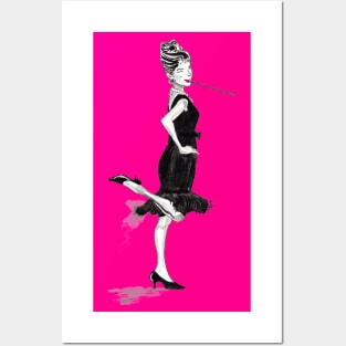 Audrey Hepburn Retro Girl Posters and Art